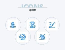 Sport blau Icon Pack 5 Icon Design. gewinnen. Trophäe. Sport. Stand. Ball vektor