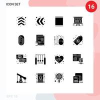 redigerbar vektor linje packa av 16 enkel fast glyfer av fingeravtryck försäljning Instagram Diagram styrelse redigerbar vektor design element