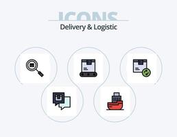 leverans och logistisk linje fylld ikon packa 5 ikon design. leverans. uppmärksamhet. transport. frakt. produkt vektor