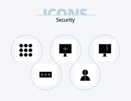 Sicherheitsglyphen-Icon-Pack 5 Icon-Design. Virus. infiziert. Muster. Alarm. Virus vektor
