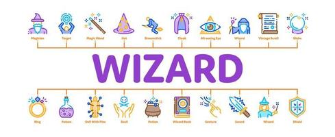 Wizard Magic minimaler Infografik-Banner-Vektor vektor