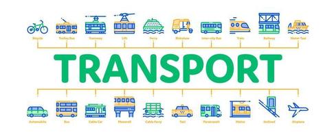 offentlig transport minimal infographic baner vektor