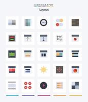kreativ layout 25 platt ikon packa sådan som layout. tegelstenar layout. ordning. inställningar. läser in vektor