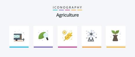 Landwirtschaft Flat 5 Icon Pack inklusive Landwirtschaft. Natur. Landwirtschaft. Garten. Landwirtschaft. kreatives Symboldesign vektor