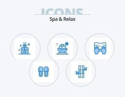 Spa und Entspannung blau Icon Pack 5 Icon Design. Spa. lokal. Blätter. Center. grün vektor