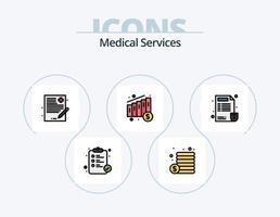 medicinsk tjänster linje fylld ikon packa 5 ikon design. läkare. medicinsk. sjukhus. Diagram. medicinsk vektor