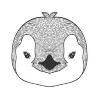 Pinguinkopflinie Kunstillustration vektor