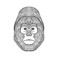 gorilla-kopflinie kunstillustration vektor