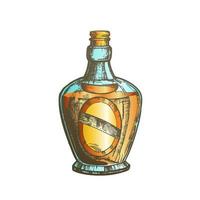 Färg blåst scotch flaska med stil kork keps vektor