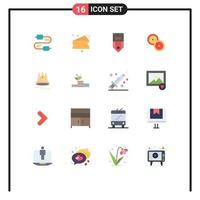 Stock Vector Icon Pack mit 16 Zeilenzeichen und Symbolen für Inhalte chinesisches Abzeichen China-Tag editierbares Paket kreativer Vektordesign-Elemente