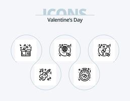 Valentinstag Linie Icon Pack 5 Icon Design. Abendessen. Liebe. Lebensmittel. Herz. Pfeil vektor