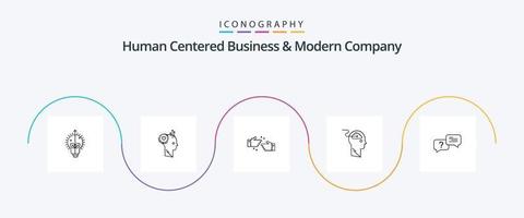 mänsklig centrerad företag och modern företag linje 5 ikon packa Inklusive användare. ladda ner. aning. uppdatering. företag vektor