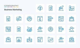 25 Business-Marketing-Blau-Icon-Pack vektor