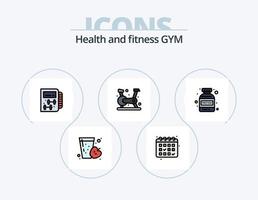 Fitnessstudio Linie gefüllt Icon Pack 5 Icon Design. Ausbildung. Fitness. Skala. Sport. die Übung vektor