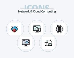 nätverk och moln datoranvändning linje fylld ikon packa 5 ikon design. . teknologi. felteknik. förbindelse. teknologi vektor