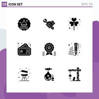 9 kreative Symbole moderne Zeichen und Symbole von Coupon-Ticket-Tools Shamrock Patrick editierbare Vektordesign-Elemente vektor