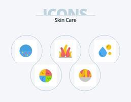 Skin-Flat-Icon-Pack 5-Icon-Design. saftige Pflanze. Aloe Vera. Hautwunde. Aloe-Pflanze. Haut vektor