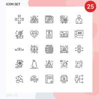 25 tematiska vektor rader och redigerbar symboler av människor mänsklig bok avatar e-handel redigerbar vektor design element