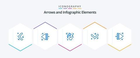 Pfeil 25 blaues Symbolpaket einschließlich . rechts. Ressourcen. Multimedia. Pfeil vektor