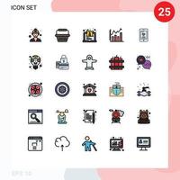 uppsättning av 25 modern ui ikoner symboler tecken för telefon cell hus Diagram analytisk redigerbar vektor design element