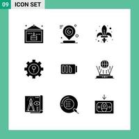 9 kreative Symbole, moderne Zeichen und Symbole zum Setzen von Schlüssellochschwert, bearbeitbare Vektordesign-Elemente vektor