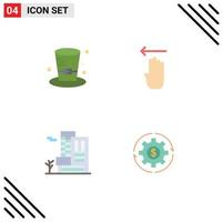 flaches Icon-Paket mit 4 universellen Symbolen des Kappenbaus Kanada Geste Immobilien editierbare Vektordesign-Elemente vektor