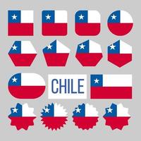 chile flagga samling figur ikoner uppsättning vektor
