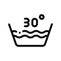 Wäsche 30 Grad Celsius Vektorliniensymbol vektor