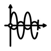 Graf av elektromagnetisk vågor linje ikon vektor illustration