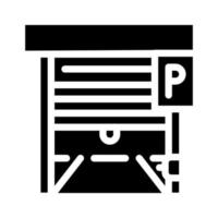 automatisch parkende Tore Glyphen-Symbol-Vektor-Illustration vektor
