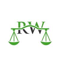 brev rw advokat lag logotyp design vektor mall