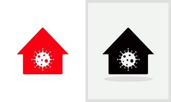 Corona-Haus-Logo-Design. Home-Logo mit Corona-Konzeptvektor. Corona- und Home-Logo-Design vektor