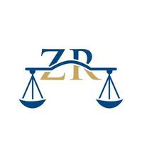 Anwaltskanzlei Buchstabe zr Logo-Design. Anwalt Zeichen vektor