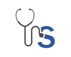 stethoskop s brief gesundheitswesen logokonzept vektor