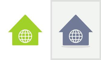 global hus logotyp design. Hem logotyp med värld Karta begrepp vektor. klot och Hem logotyp design vektor