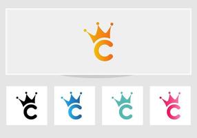 brev c krona logotyp design vektor