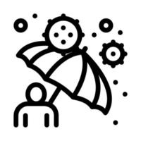 paraply skydd mot virus ikon vektor översikt illustration