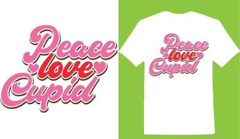 Friedensliebes-Amor-Valentinstag-T - Shirt vektor