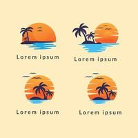 skön strand sommar yrke logotyp design uppsättning vektor