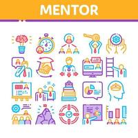 mentor relation samling ikoner uppsättning vektor