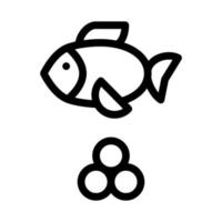 Meer Fisch Kaviar Symbol Vektor Umriss Illustration