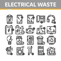 Ikonen der Sammlung von Elektroschrottwerkzeugen setzen Vektor