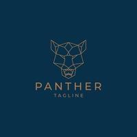 Designvorlage für geometrische Logo-Symbole mit Pantherkopf vektor