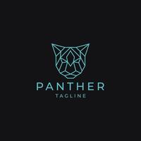 Designvorlage für geometrische Logo-Symbole mit Pantherkopf vektor