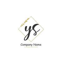 ys anfängliche Handschrift und Signatur-Logo-Design mit Kreis. schönes design handgeschriebenes logo für mode, team, hochzeit, luxuslogo. vektor