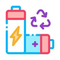 återvinning batteri ikon vektor översikt illustration
