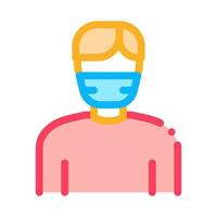 man ansiktsbehandling mask ikon vektor översikt illustration