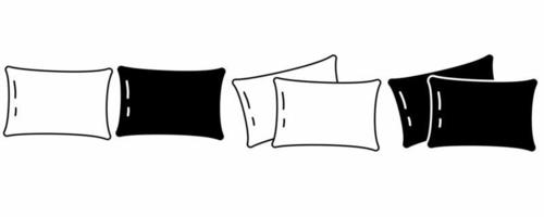 Kissen-Icon-Set isoliert auf weißem Hintergrund. Flacher Vektor der einfachen Kissen-Ikone