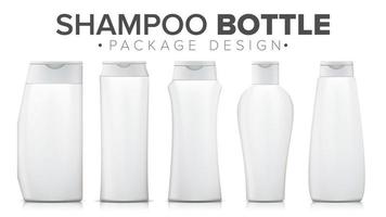 Shampoo-Flaschen-Mock-up-Vektor. Vorlage Plastikflasche. Produkt für einen sauberen Körper. isolierte Abbildung vektor