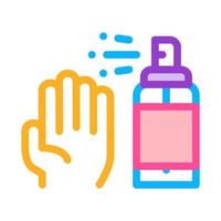 hand- und flaschenspray-symbol-umrissillustration vektor